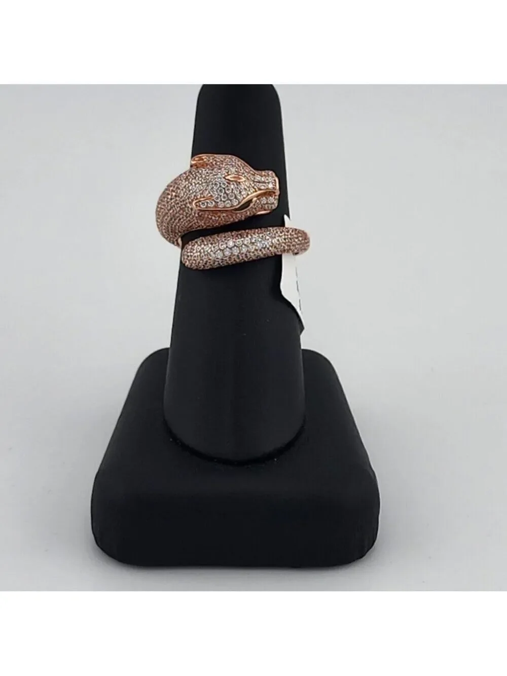 LAST ONE Fierce & Stylish: Panther Ring in 925 Silver with CZ Stones